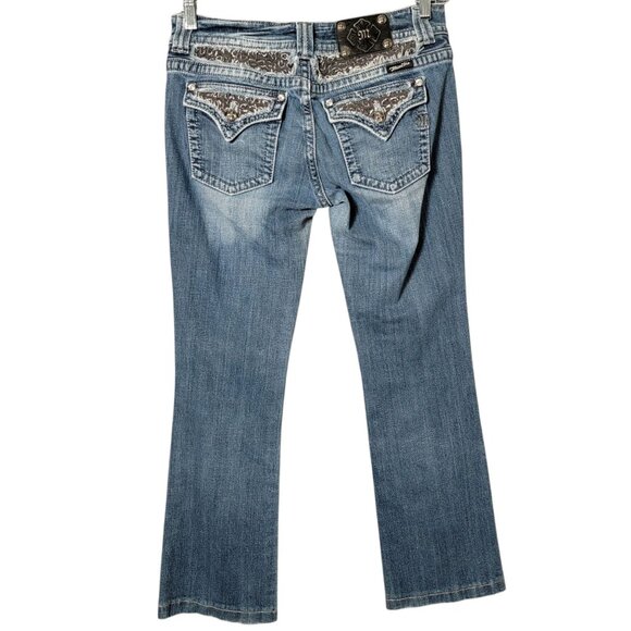 Miss Me Womens Y2K Easy Boot Distressed Low Rise Leopard Print Jeans Size 29 - Picture 4 of 11